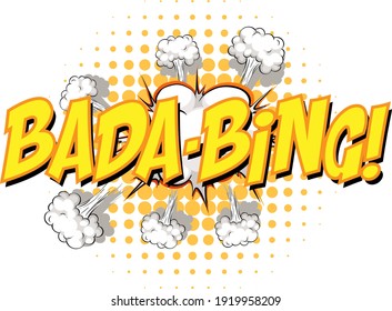 Comic speech bubble with bada-bing text illustration