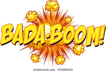 Comic speech bubble with bada-boom text illustration