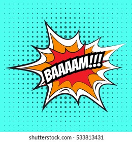 Comic speech bubble, Bam, vector illustration