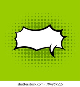 comic speech bubble blank template with pop art style isolated on green background. vector illustration. 