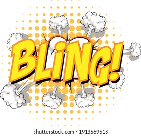 Burbuja cómica de voz con ilustración de texto bling