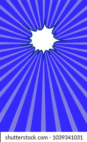 Comic speech bubble blue stripe Extending below