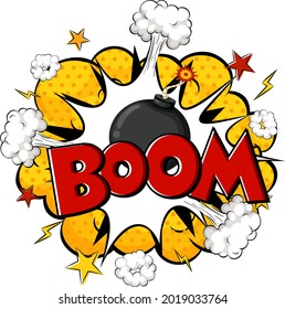 Comic speech bubble with boom text illustration