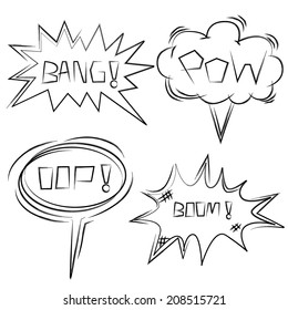 comic speech bubble, cartoon bang