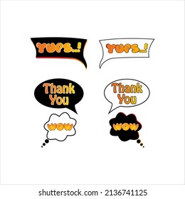 Comic speech bubble collection vector element