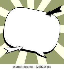 Comic Speech Bubble With Copy Space And Colorful Doodles. Design Of Empty Template In Explosion Framework Representing Social Media Messaging And Connecting.