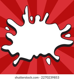 Comic Speech Bubble With Copy Space And Colorful Doodles. Design Of Empty Template In Explosion Framework Representing Social Media Messaging And Connecting.