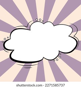 Comic Speech Bubble With Copy Space And Colorful Doodles. Design Of Empty Template In Explosion Framework Representing Social Media Messaging And Connecting.