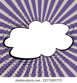 Comic Speech Bubble With Copy Space And Colorful Doodles. Design Of Empty Template In Explosion Framework Representing Social Media Messaging And Connecting.