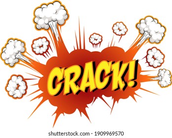 Comic speech bubble with crack text illustration