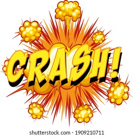 Comic speech bubble with crash text illustration