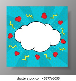 Comic Speech Bubble. Design greeting card. Vector illustration. 