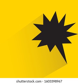 comic speech bubble with drop shadow on yellow background
