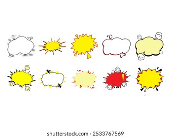 Comic Speech Bubble Element Set 