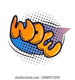 Comic speech bubble with emotion and text. Comic bubble speech clouds. Cartoon wow comic sign vector.