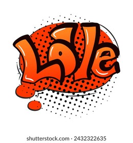 Comic speech bubble with emotion and text. Comic bubble speech clouds. Cartoon love comic sign vector.