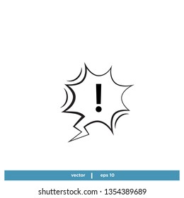 Comic Speech Bubble exclamation Icon 
