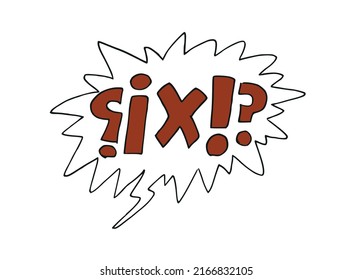 Comic speech bubble with exclamation signs. Cartoon style vector illustration.