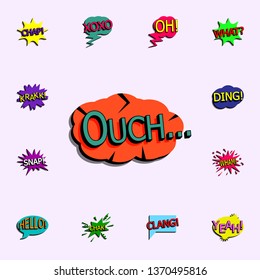 Comic speech bubble with expression text ouch ... icon. comic icons universal set for web and mobile