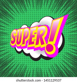 Comic speech bubble with expression text super