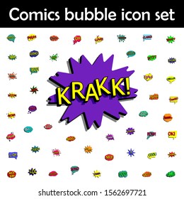 Comic speech bubble with expression text krakk icon. Comic icons universal set for web and mobile