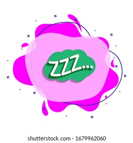Comic speech bubble with expression text zzz ... Liquid badge icon. Simple color vector of people around the world icons for ui and ux, website or mobile application