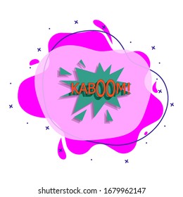 Comic speech bubble with expression text kaboom liquid badge icon. Simple color vector of people around the world icons for ui and ux, website or mobile application