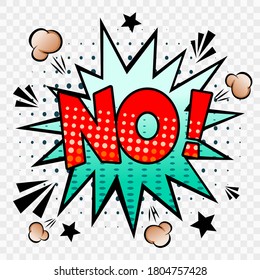 Comic speech bubble with expression text NO!