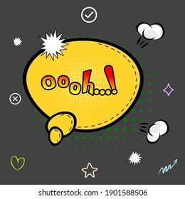 Comic speech bubble with expression text OOOH!