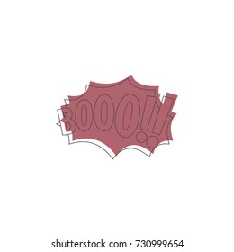 Comic speech bubble with expression text BOOO. Comic speech bubble color doodle vector illustration for games, cartoon, animation and web