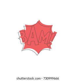 Comic Speech Bubble With Expression Text BAM. Comic Speech Bubble Color Doodle Vector Illustration For Games, Cartoon, Animation And Web