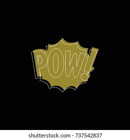 Comic speech bubble with expression text POW. Comic speech bubble color doodle vector illustration for games, cartoon, animation and web