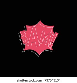 Comic Speech Bubble With Expression Text BAM. Comic Speech Bubble Color Doodle Vector Illustration For Games, Cartoon, Animation And Web