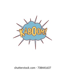 Comic speech bubble with expression text KABOOM. Comic speech bubble color cartoon vector illustration for games, cartoon, animation and web
