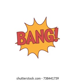 Comic speech bubble with expression text BANG. Comic speech bubble color cartoon vector illustration for games, cartoon, animation and web