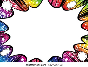 comic speech bubble with fire works