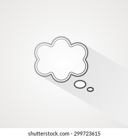 Comic speech bubble flat linear icon