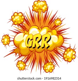 Burbuja cómica de voz con ilustración de texto grr