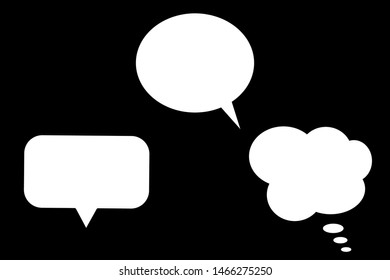Comic speech bubble isolated sticker vector icon set. Empty tag cartoon text cloud design element collection for speak, thought, talk, fact, message, dialogue. Balloon box banner template with space