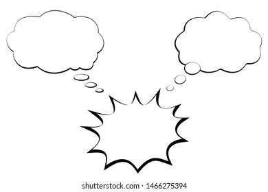 Comic speech bubble isolated sticker vector icon set. Cartoon bubble speech tag icons collection. Cloud bubble speech design for text, talk, message, dialogue. Balloon bubble speech textbox banner