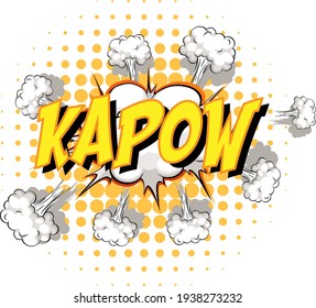 Comic speech bubble with kapow text illustration