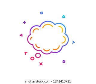 Comic Speech bubble line icon. Chat sign. Communication or Comment symbol. Gradient line button. Comic message icon design. Colorful geometric shapes. Vector