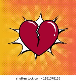 Comic Speech Bubble. Love cartoon explosion. Falling in love. Vector illustration.