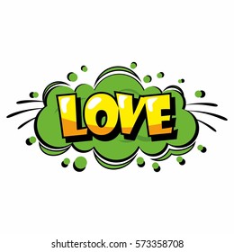 Comic Speech Bubble. Love cartoon explosion. Falling in love. Vector illustration.