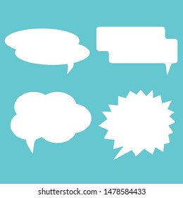 comic Speech bubble / manga speak balloon on pastel blue background