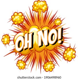 Comic speech bubble with oh no text illustration