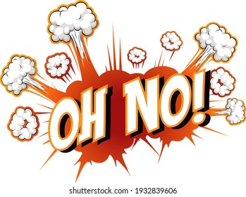 Comic speech bubble with oh no text illustration