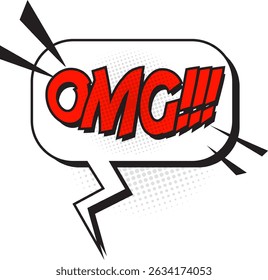 Comic speech bubble OMG!. Omg pop art comic book text speech bubble