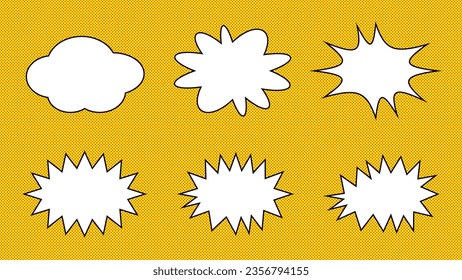Comic Speech Bubble On The Yellow Background. 