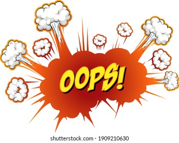 Comic speech bubble with oops text illustration